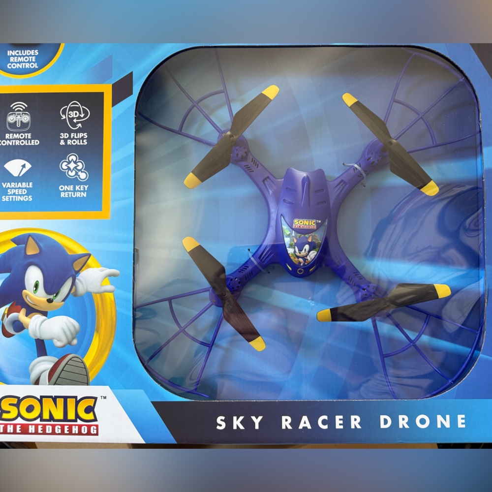 Sonic Blue and Yellow Sky Racer Drone